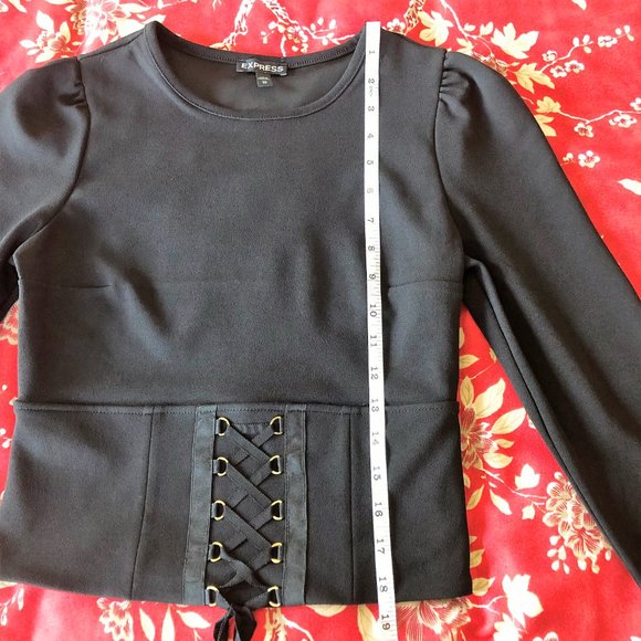 Stunning Black Puff Sleeve Corset Top XS - Picture 11 of 16